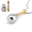 Stainless Steel Gold Tone Perfume Bottle Pendant Necklace