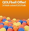 QOLFballs with 24 BULK multi colored balls