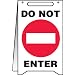 Accuform Signs PFR225 Plastic Free-Standing Fold-Ups Floor Safety Sign, Legend "DO NOT ENTER", 12" Width x 20" Height x 0.125" Thickness, Black/Red on White