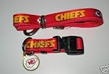 Kansas City Chiefs Dog Pet Set Leash Collar ID Tag XS