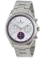 kate spade new york Womens 1YRU0231 Stainless Plum Dial Seaport Chronograph Watch