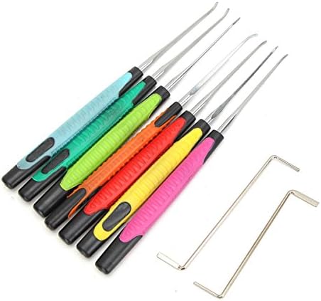Praniche Locksmith Tools 9 in 1 Colors Stainless Steel Lock Picks Set