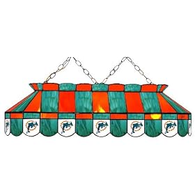 Miami Dolphins 40 STAINED GLASS POOL BILLIARD TABLE LAMP LIGHT