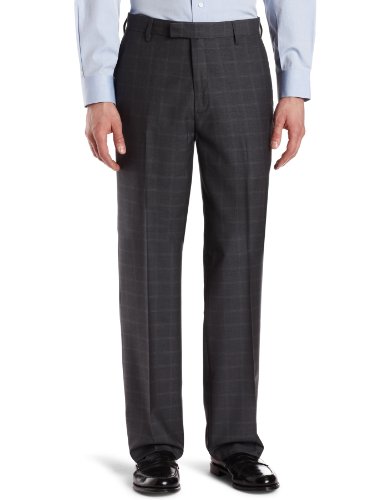 Kenneth Cole Reaction Mens Windowpane Slim Fit Flat Front Pant