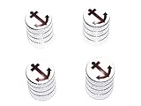 Anchor Boat - Boating Sailing - Tire Rim Valve Stem Caps - Aluminum