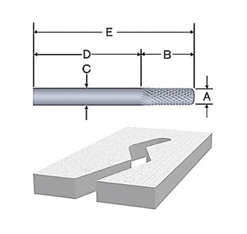 BOSCH 85619 1/4-Inch Diameter 3/4-Inch Cut Solid Carbide Fiberglass Bur Router Bit 1/4-Inch Shank With Bearing