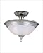 Semi-Flush - Pewter Finish : White Marble Glass