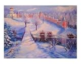 Russian vinter motives. Places Giclee Poster Print by Julia Utiasheva, 10x8