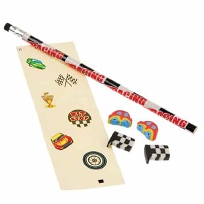 Dozen Sets Of Racing Racecar Theme 11 Piece Activity Stationary Packs
