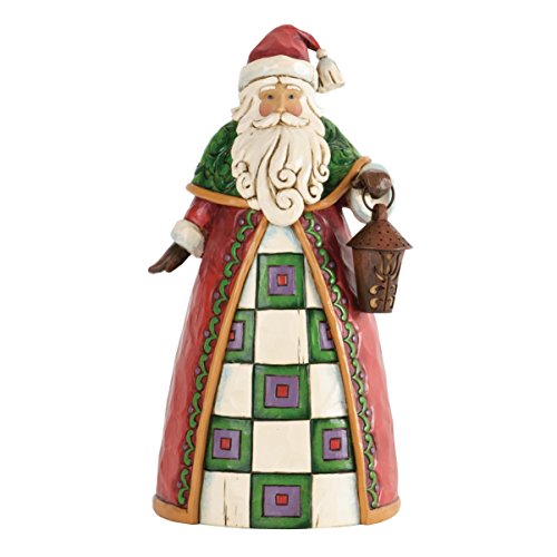 Jim Shore for Enesco Heartwood Creek Santa with Lantern Figurine, 8.5-Inch