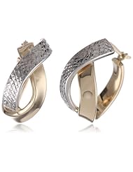 14k Two-Tone Gold Twist Hoop Earrings