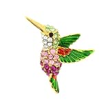 Multicolor Crystal Hummingbird Pin