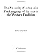 The Necessity of Artspeak: The Language of Arts in the Western Tradition
