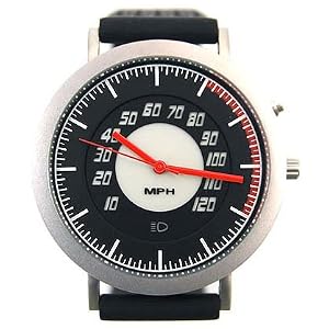 Speedometer Watch with Tire Tread Rubber Band