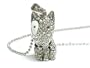 Silver Crystal Nodding Puppy Pendant Necklace Fashion Jewelry