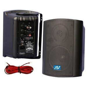 AMPLIVOX S1232 Powered Wall-Mount Stereo Speakers