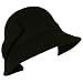 100% Wool Winter Structured Cloche Bucket Bell Church Stitch Ribbon Hat Black
