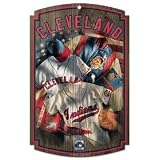 Cleveland Indians Wood Sign W/ Throwback Jersey