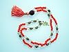 Protection Mala Beads Coral Rudraksha Hanuman Pendant Japa Mala