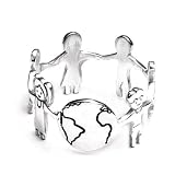 Sterling Silver Children and Earth Ring