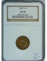 From Amazon.com. Click for details:
 Coins: 1863 Indian Head Cent NGC AU-58, Pre-Cud Die Crack Reverse! Coins: 1863 Indian Head Cent NGC AU-58, Pre-Cud Die Crack Reverse!