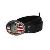 Stylish EAGLE Sign Black Hip Hop Faux Leather Buckle Belt / Accessory - One Size