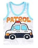 (コ-ランド) Co-land キッズ キャミソール タンクトップ 子供服 トップス tシャツ ベビー 赤ちゃん ジュニア アニマル図案 白 男の子 女の子 夏着 ブルーカー 100cm