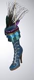 7.5" Regal Peacock Green & Blue High Heeled Feather Boot Christmas Ornament