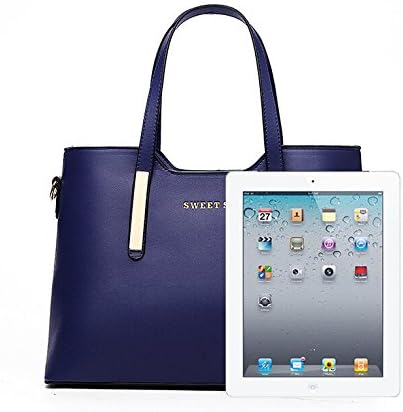 Bingirl Simple Euro Style Pure Color Pu Leather Tote Shoulder Handbag for Women