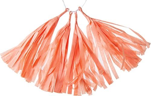 Luna Bazaar Tissue Paper Tassel Set- Cantaloupe (Pre-Assembled, Set of 4)
