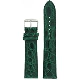 Watch Band Genuine Crocodile Forest Green Padded Built-In Spring Bars 20 millimeter