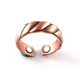 TWISTED SOLID COPPER MAGNETIC RING FINGER 6MM RINGS NATURAL PAIN THERAPY by Magnet Jewelry Store