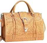 American West Purse Large Natural Tooled Leather Doctor Bag