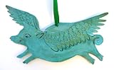 Best Price Flying Pig Original Brass Ornament with Patina Finish for Holidays and All Season Room Decoration Handmade in USA