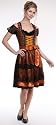Dirndl Assia orange/braun 3tlg. inkl. Dirndlbluse und Dirndlsch&uuml;rze