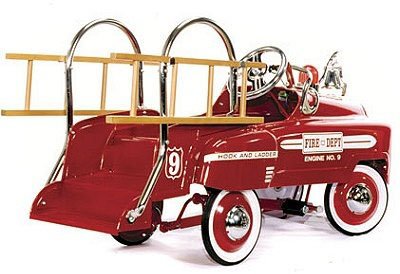 American-Retro Classic Pedal Fire Truck - Deluxe White Trim