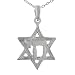 Sterling Silver Star of David with Chai Center Pendant