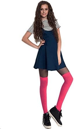 Silkly Women's Cotton Solid Soft Sports Over Knee Performance Stockings Socks Rose