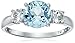 Sterling Silver Gemstone and White Topaz Three-Stone Ring