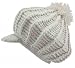 0957 Off White Handmade Warm Winter Bakerboy Cab Driver Knitted Hat with short visor ...
