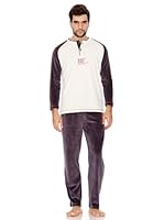 Basket Pijama Tapeta Bordado Velour (Piedra)