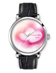 SPRAWL Aanalog Fashion Series Silver Ladies Watches of Genuine Black Leather Strap,Unique Wrist Watch for Women Girls Designed with Valentines day