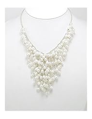 White Japanese silk cord Fresh Water Pearl Necklace