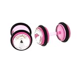 Pink Acrylic Faux Plug With Clear CZ - 16g Acrylic Stud - 0g Fake Plug - Sold as a Pair