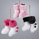 Furry Boots Set of Three Ornaments