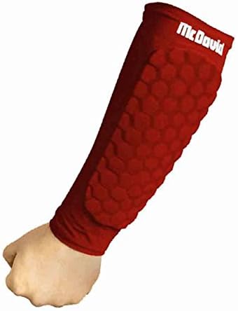 McDavid Classic Logo 651 CL Hexpad Arm Sleeve-Scarlet-Medium Pair
