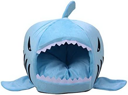 Meet Color Waterproof BottomShark Bed for Small Cat Dog Cave Bed Removable Cushion Blue