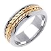 14K Two Tone Gold comfort fit Flatten Twist title=