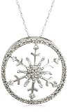 10k White Gold Diamond Snowflake Pendant (1/3 cttw, J Color, I3 Clarity)