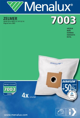 Menalux 7003, Duraflow, 4 Staubbeutel f&uuml;r Hanseatic, Fakir, Zelmer, Rotel, Quigg, Condell  Preisvergleich